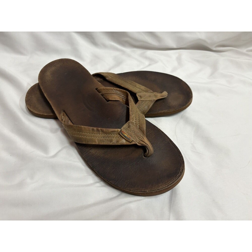 Rainbow Premier Leather Men's Flip Flops - Single Layer Sz L 13